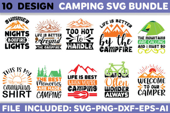 Camping SVG Design Bundle: A Versatile Graphic Asset for Crafts and Branding Projects