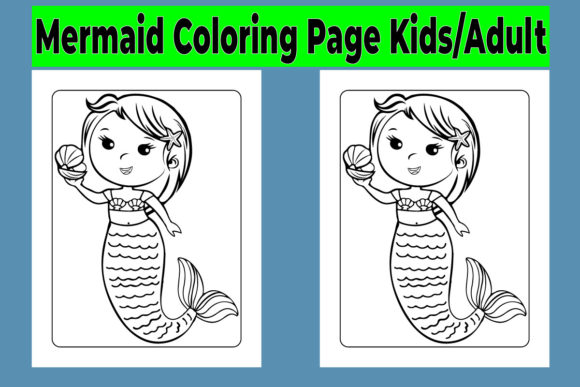 Mermaid Coloring Page: A Versatile Graphic Design Asset for Creative Sellers