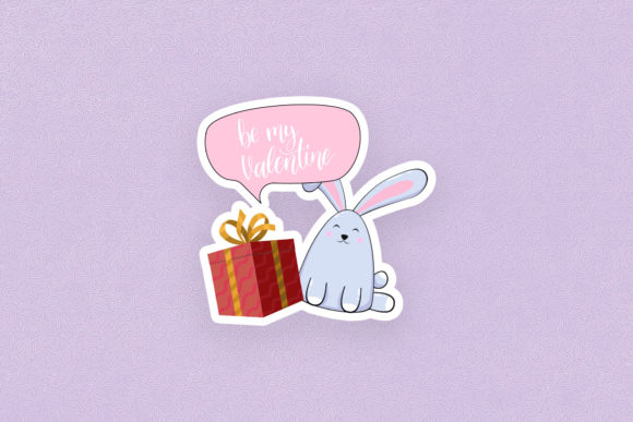 Sticker Valentine Cute Bunny Gift – A Versatile Graphic for Handmade Creations