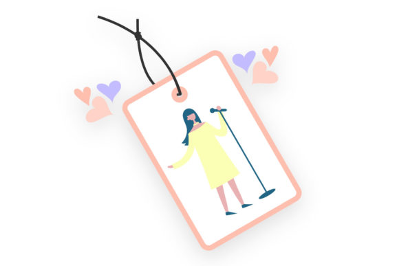 Tag Valentine Singing Design: A Festive Graphic Freebie for Local Branding