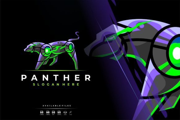 Unique Robotic Panther Mascot Logo: A Graphic Design Freebie for Crafters