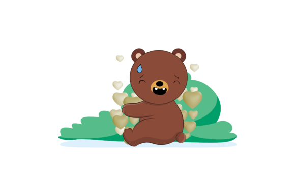 Valentine Bear in Love with Grass – A Versatile Graphic Design Freebie