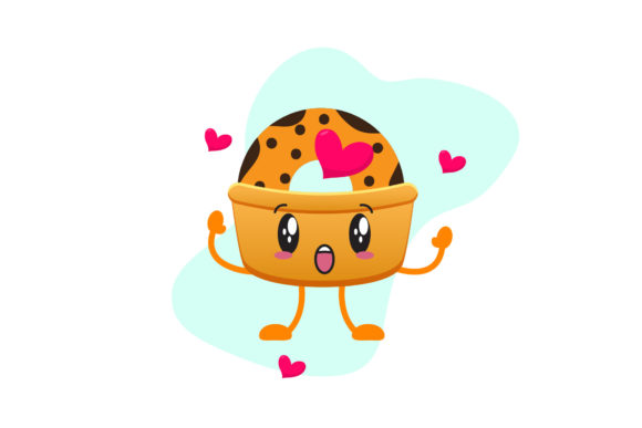 Valentine Cute Kawaii Donuts in Bowl: A Graphics Freebie for Charming Campaigns