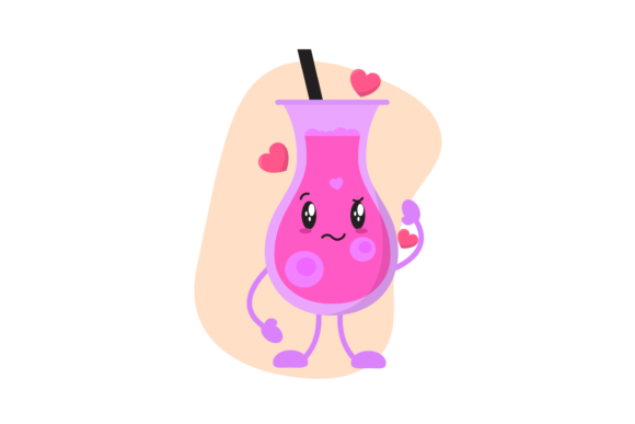 Valentine Cute Kawaii Love Drink – A Graphics Freebie for Creative Sellers