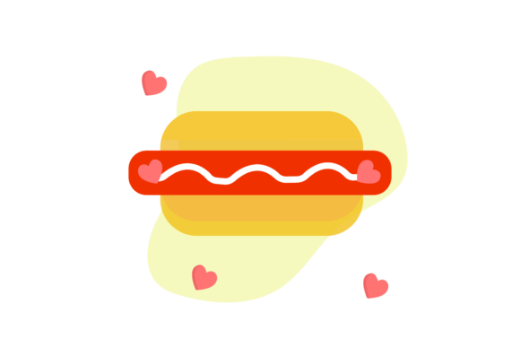 Valentine Delicious Hot Dog Icon: A Versatile Graphics Freebie for Content Creators