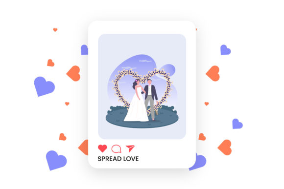 Valentine Feeds Photo Couple Design: A Versatile Graphic for Creative Projects