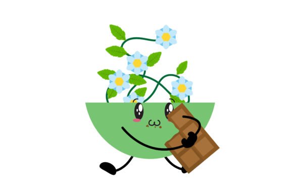 Valentine Kawaii Plant Romantic Art: A Graphics Freebie with Heart