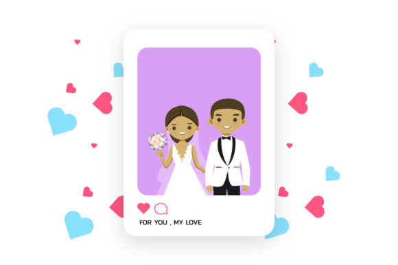 Valentine Photocard Happy Couple: A Versatile Graphic Design Asset for Content Creators