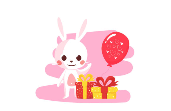 Valentine Rabbit Love Day Celebration Graphics for Creative Sellers