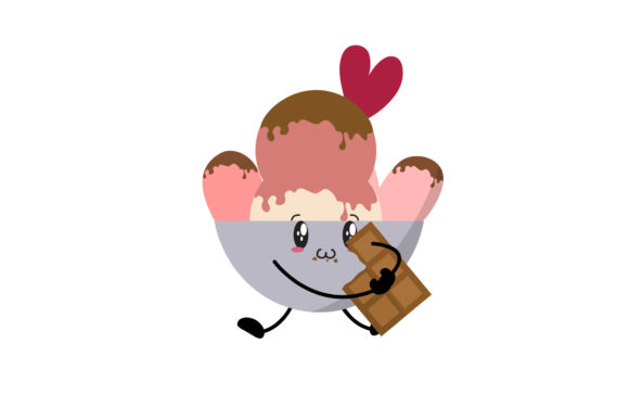 Valentine Sweet Ice Cream Kawaii Design: A Graphics Freebie for Content Creators