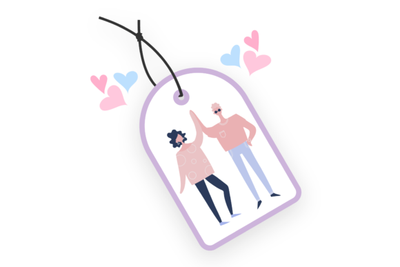 Valentine Tag Couple Romance: A Versatile Graphic Design Freebie for Local Business Branding